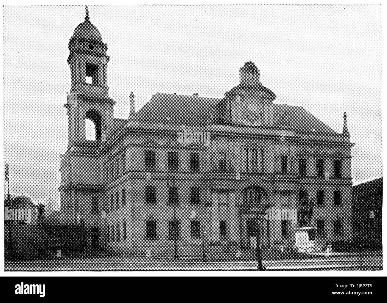 Il Saxon Staendehaus state Diet Building a Bruehl's Terrace a Dresda dall'architetto Johann Paul Wallot. Pubblicazione del libro 'Meyers Konversations-Lexikon', Volume 2, Lipsia, Germania, 1910 Foto Stock