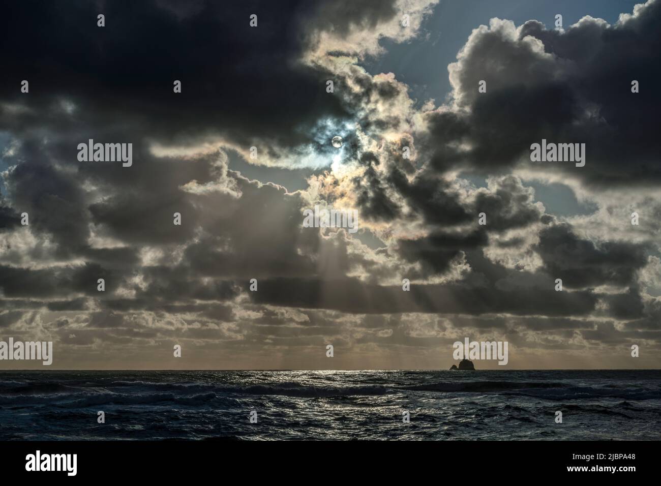 USA, Oregon, Clatsop County, West Coast, Oregon Coast, Cannon Beach, faro di Tillamook Foto Stock