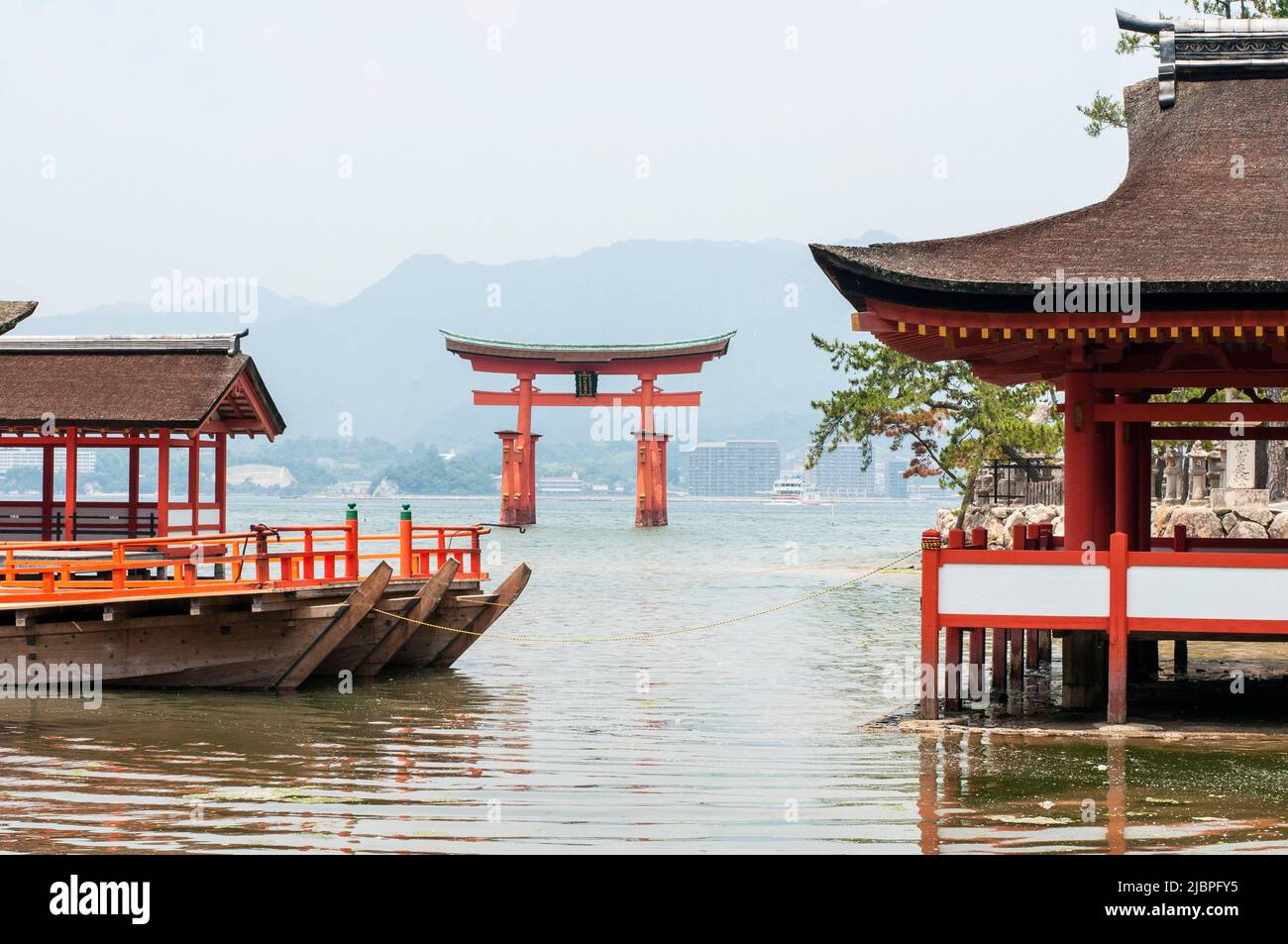 Torii galleggiante, Miyajima, Giappone Foto Stock