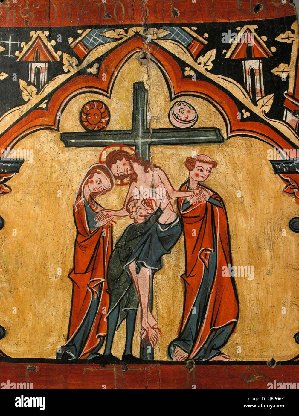 Discesa dalla Croce, da un artista medievale anymous Foto Stock