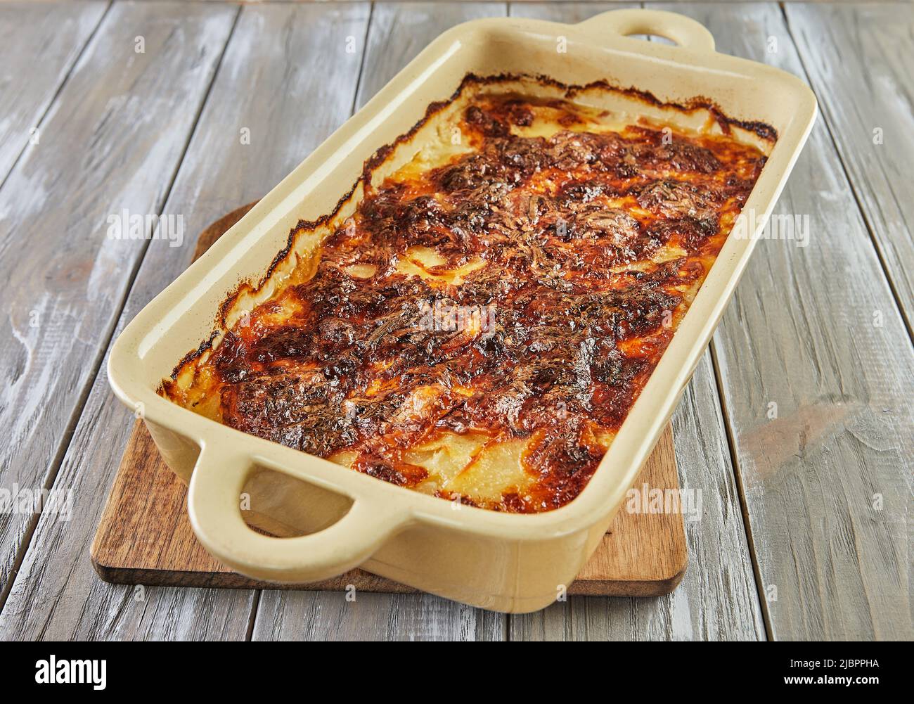 Ricetta di pasta di patate francese. Cucina gourmet francese Foto Stock
