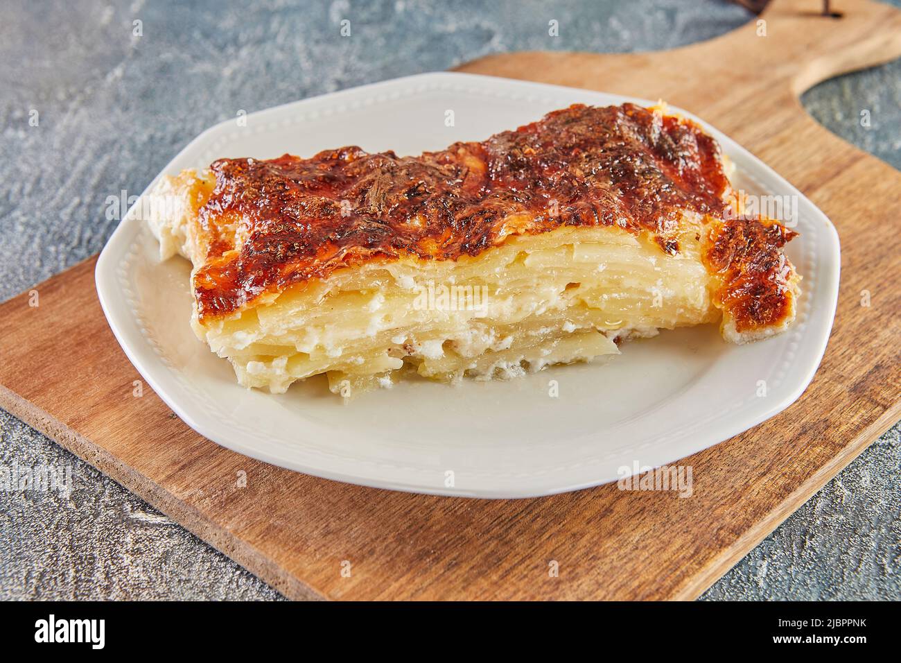 Ricetta di pasta di patate francese. Cucina gourmet francese Foto Stock