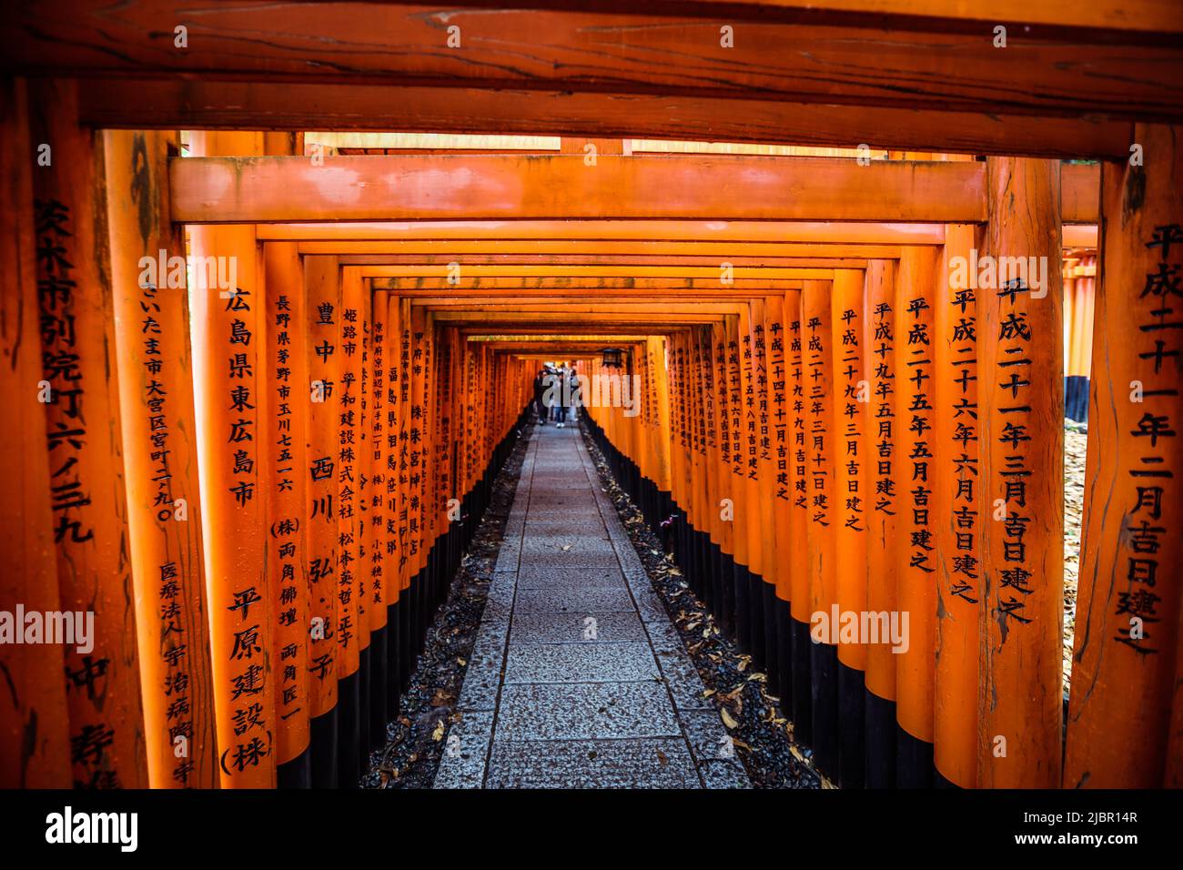 Via dalle migliaia di Vermilion grandi porte Torii Foto Stock