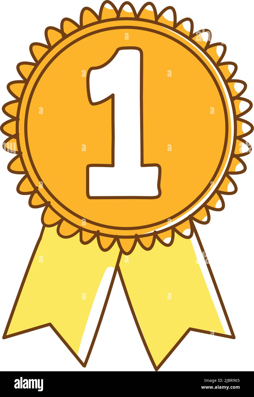 Primo posto premio semi flat colore vettore oggetto Illustrazione Vettoriale
