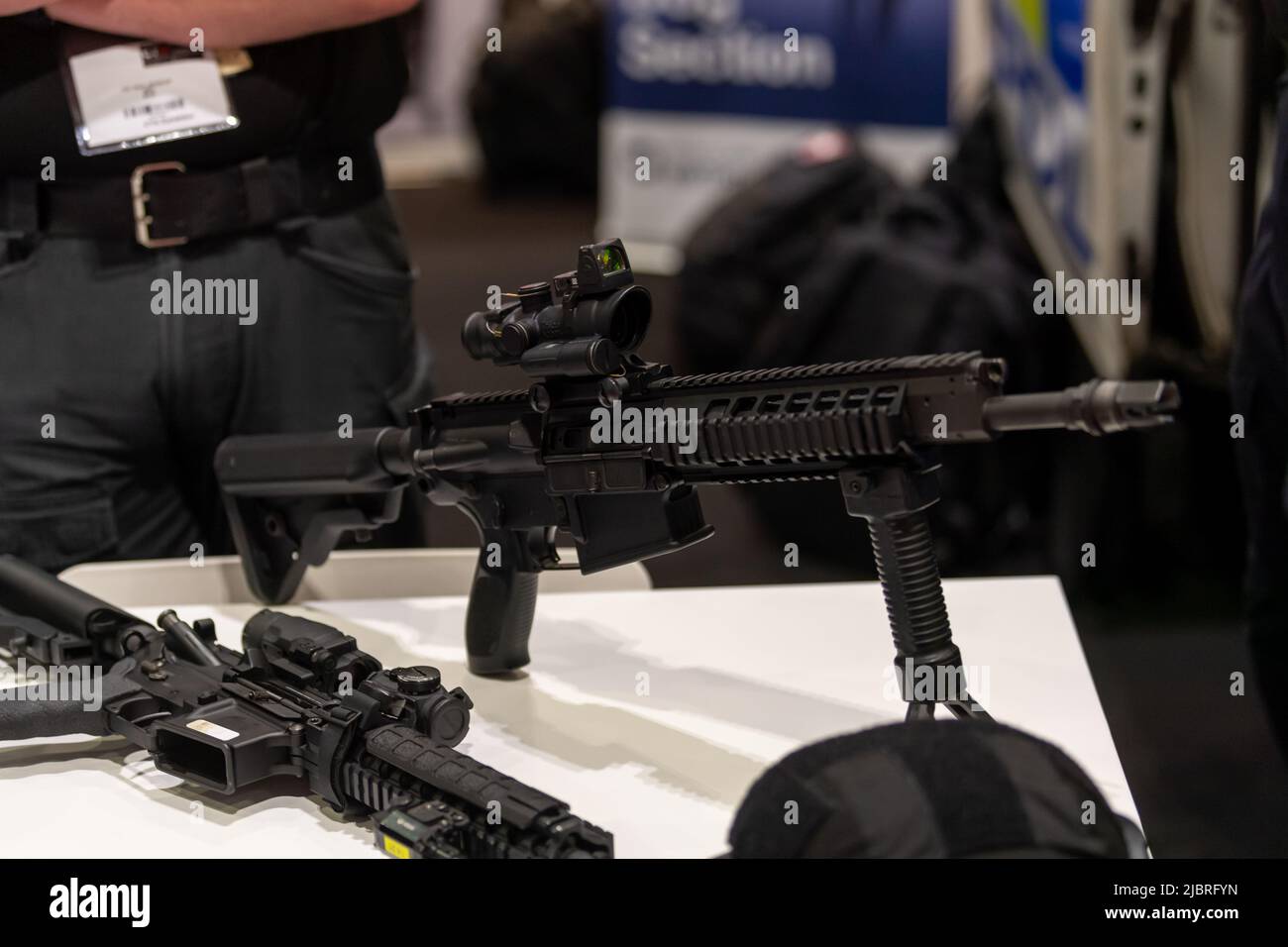 Londra, Regno Unito. 8th giugno 2022. Counter Terror Expo and Forensics Europe Expo, Excel London British Transport polizia armi da fuoco, Credit: Ian Davidson/Alamy Live News Foto Stock