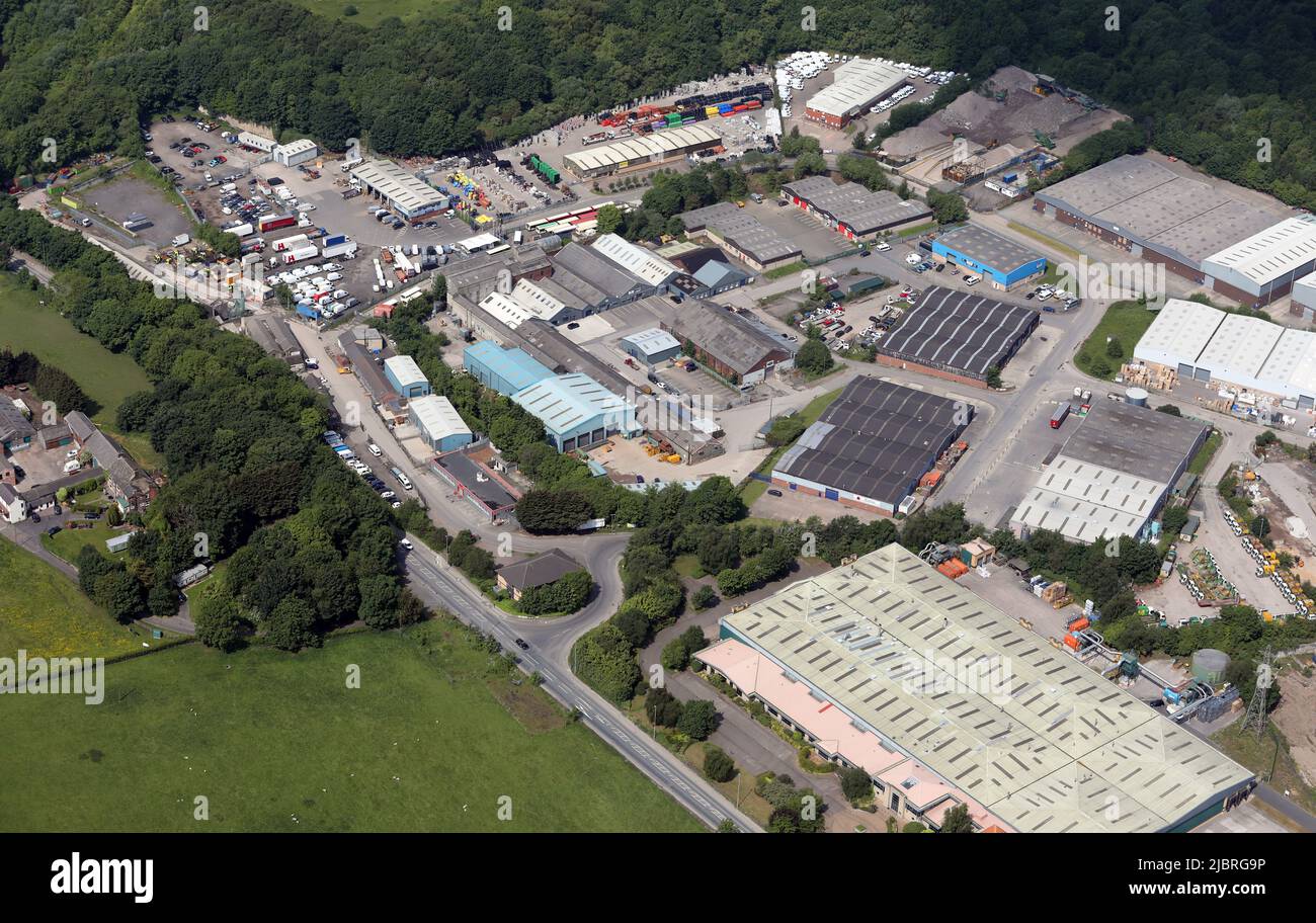Veduta aerea della Whitehall Industrial Estate, Whitehall Road, Leeds, West Yorkshire Foto Stock
