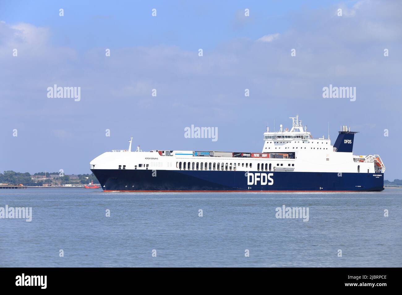 RO-Ro nave da carico Acacia Seaways che lascia il porto di Felixstowe. Foto Stock