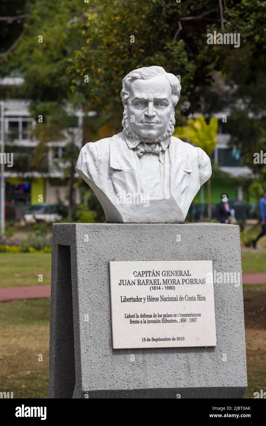 Panama, Città di Panama, busto di Juan Rafael Mora Porras, presidente della Costa Rica dal 1849 al 1859 Foto Stock