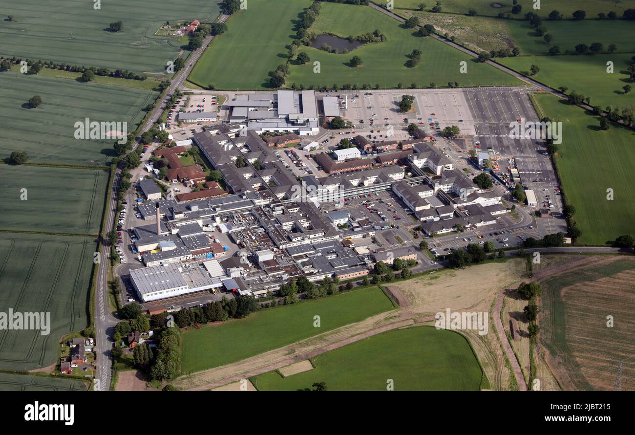 Vista aerea del Leighton Hospital vicino a Crewe Foto Stock
