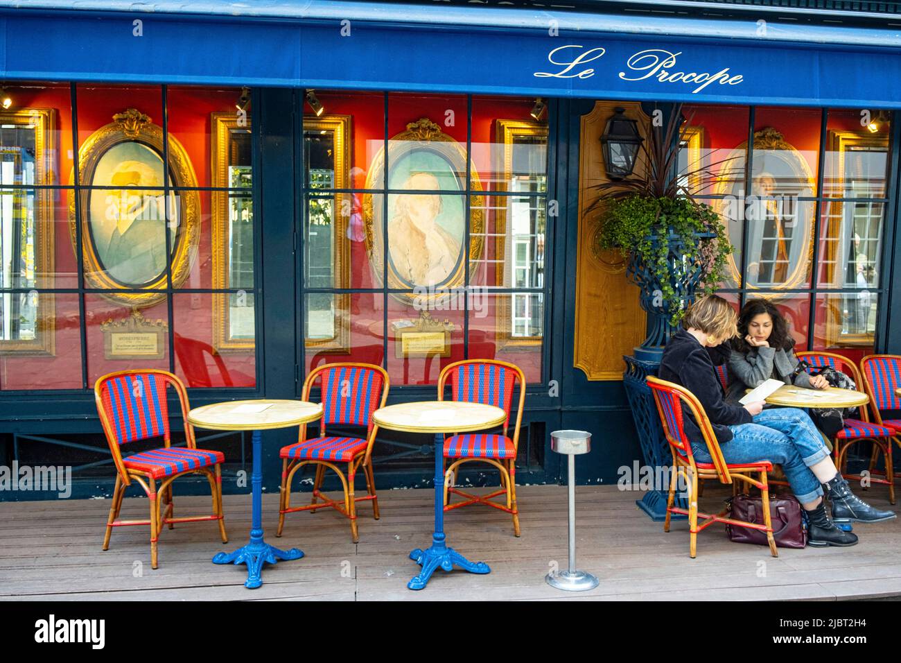 Francia, Parigi, Saint-Germain-des-Pres, il Cafe le Procope Foto Stock