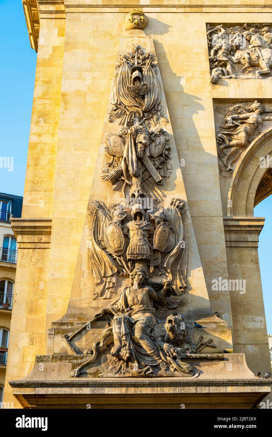 Francia, Parigi, la Porte Saint-Denis Foto Stock