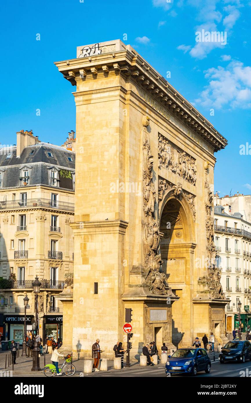 Francia, Parigi, la Porte Saint-Denis Foto Stock