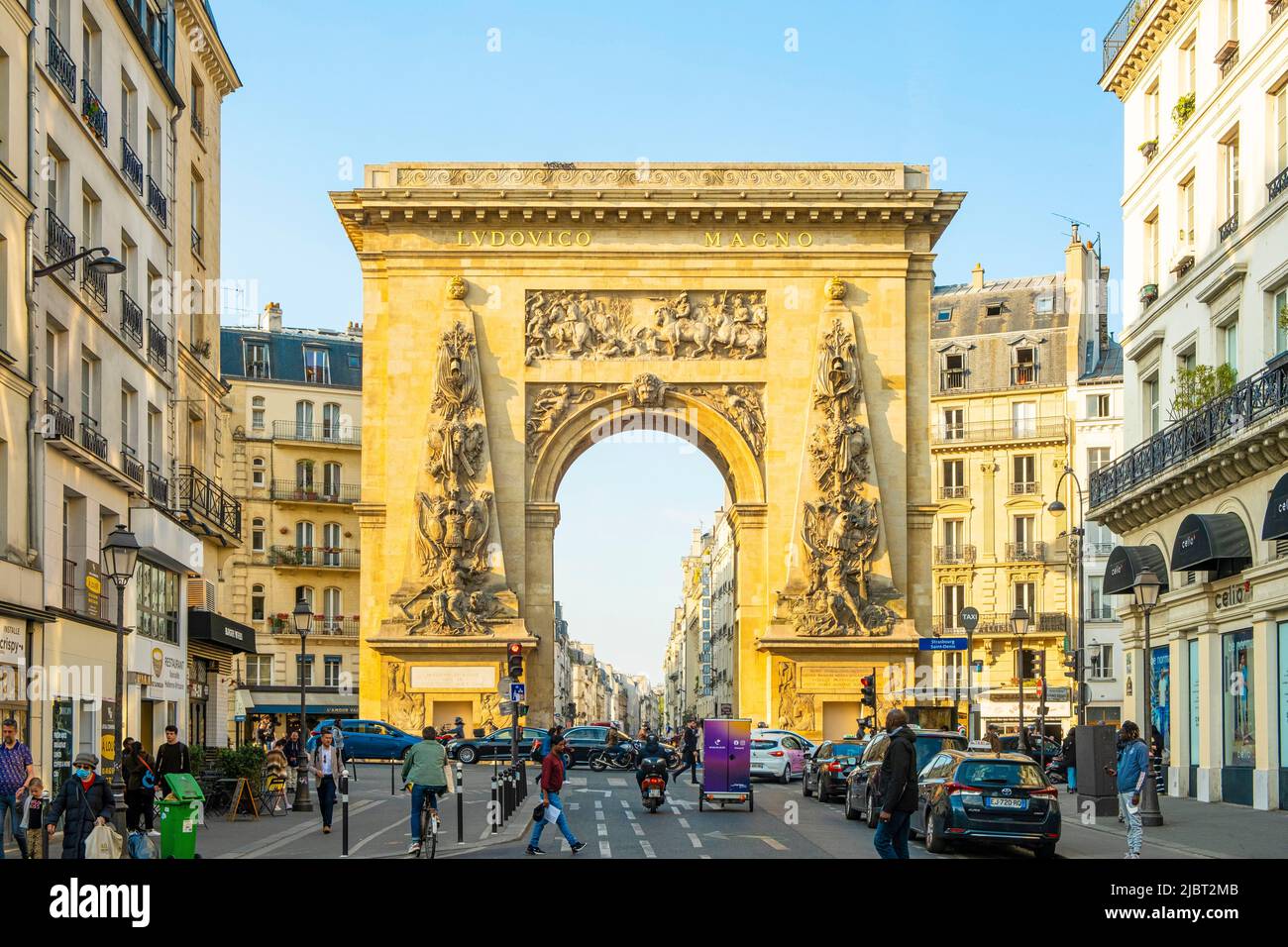 Francia, Parigi, la Porte Saint-Denis Foto Stock