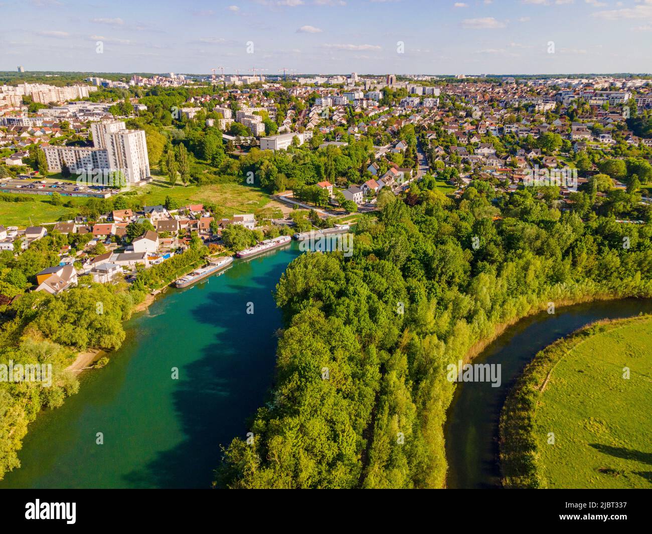 Francia, Seine-Saint-Denis, Gournay-sur-Marne (vista aerea) Foto Stock