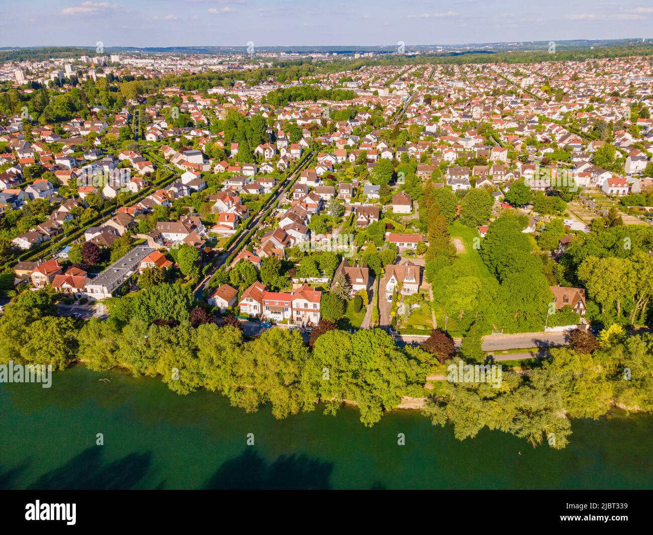 Francia, Seine-Saint-Denis, Gournay-sur-Marne (vista aerea) Foto Stock