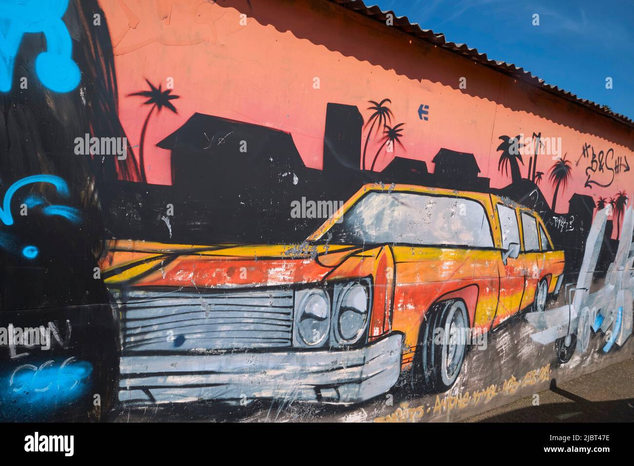 Francia, Val de Marne, Vitry sur Seine, circuito di Street art all'aperto Foto Stock