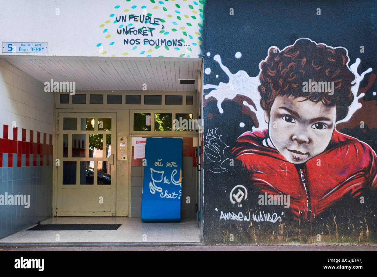 Francia, Val de Marne, Vitry sur Seine, circuito di Street art all'aperto Foto Stock
