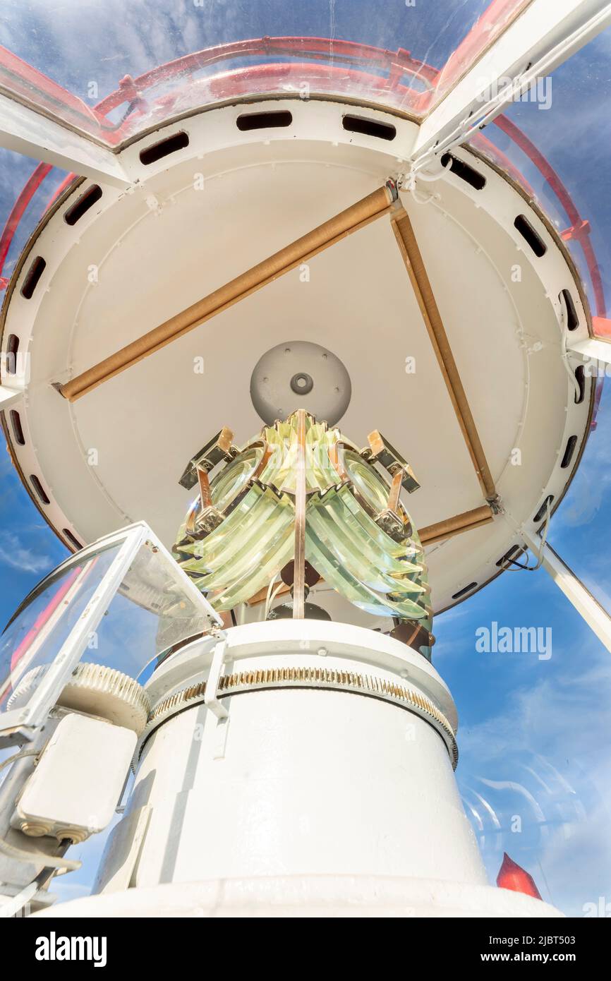 Francia, Herault, Leucate, capo Leucate, il faro di capo Leucate Foto Stock