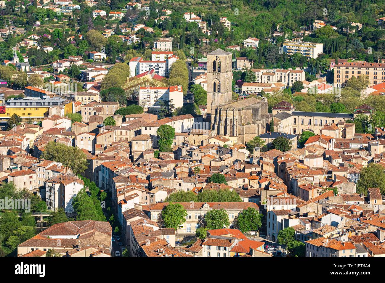 Francia, Herault, Lodeve, città di sosta sulla strada per Santiago de Compostela lungo la strada di Arles (via Tolosana) Foto Stock