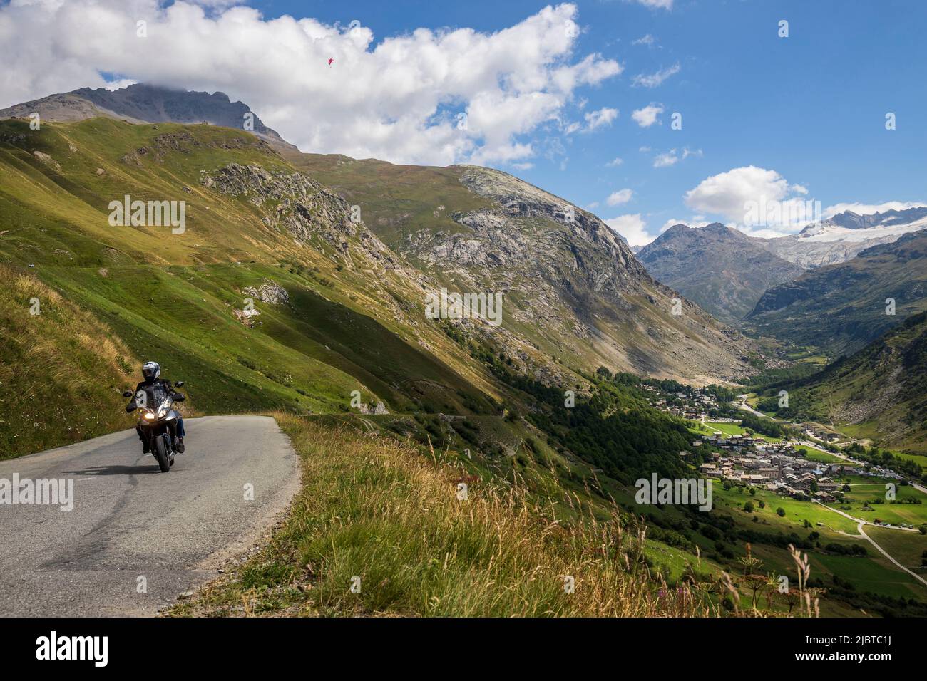 Francia, Savoia, Parco Nazionale della Vanoise, Bonneval-sur-Arc, Valle della Lenta sulla strada delle Grandes Alpes tra il col de l'Iseran e Bonneval-sur-Arc Foto Stock