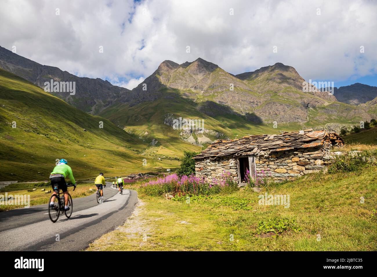 Francia, Savoia, Parco Nazionale della Vanoise, Bonneval-sur-Arc, Valle della Lenta sulla strada delle Grandes Alpes tra il col de l'Iseran e Bonneval-sur-Arc Foto Stock