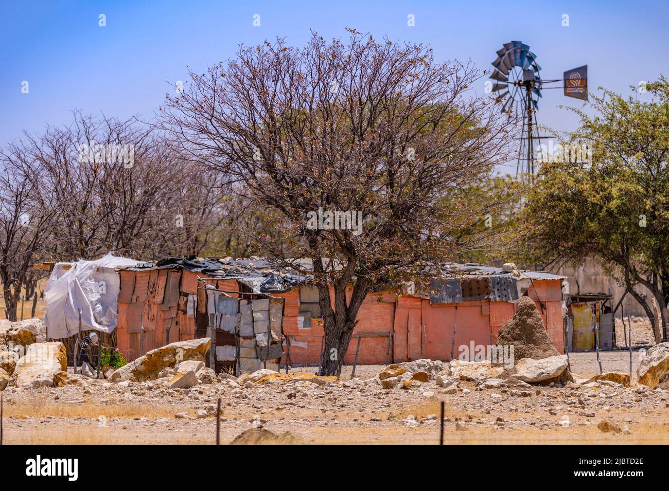 Namibia, regione di Kunene, Khorixas, villaggio di Herero Foto Stock