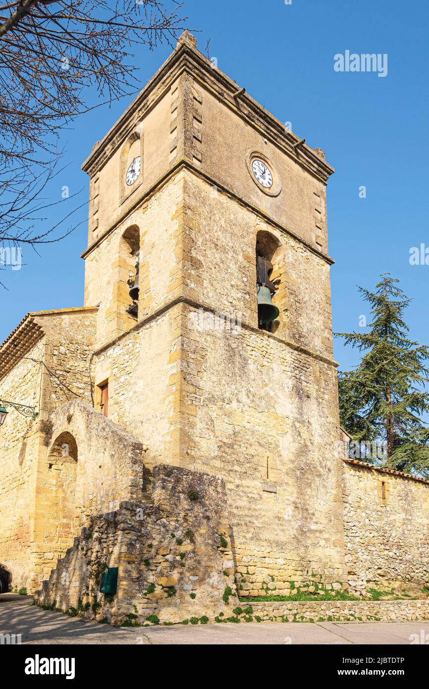Francia, Vaucluse, Parco Naturale Regionale del Luberon, Mirabeau, Chiesa di Saint-Pierre Foto Stock