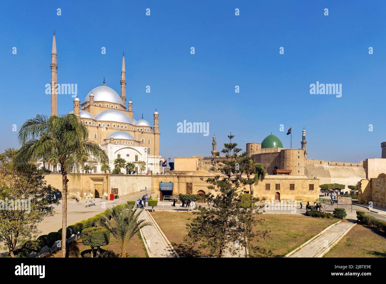 Egitto, Cairo, città vecchia dichiarata Patrimonio Mondiale dell'Umanità dall'UNESCO, la Cittadella, Mohamed Ali e al Nasr moschea Foto Stock