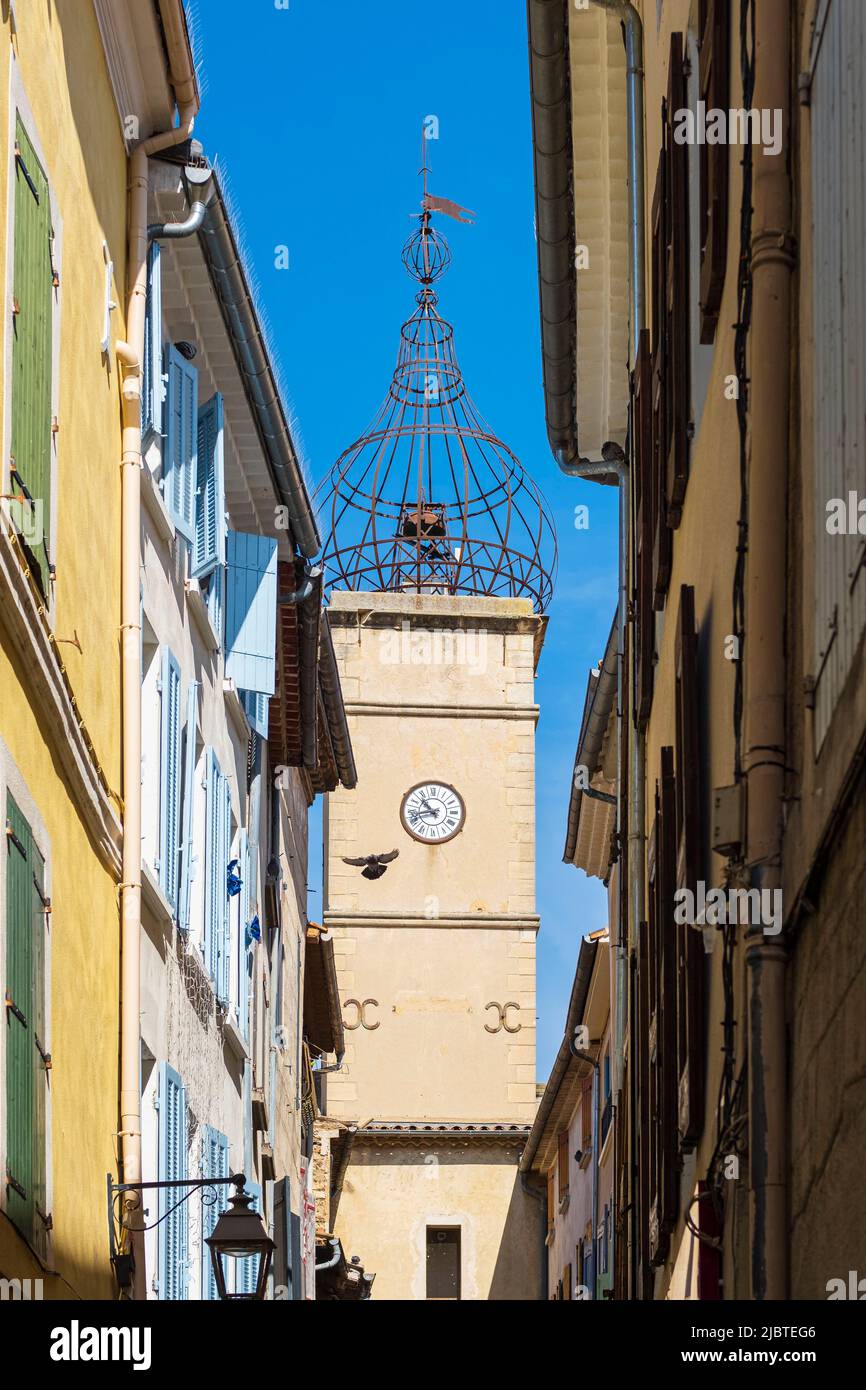 Francia, Alpi dell'alta Provenza, Parco Naturale Regionale del Luberon, Manosque, campanile di Soubeyran gate Foto Stock