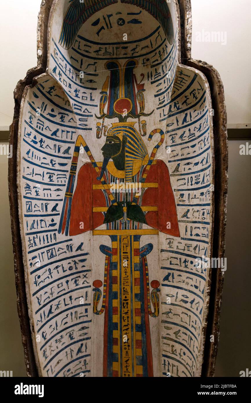 Egitto, Cairo, centro, Museo Egizio del Cairo, bara interna di Ankhefenkhonsu i Foto Stock