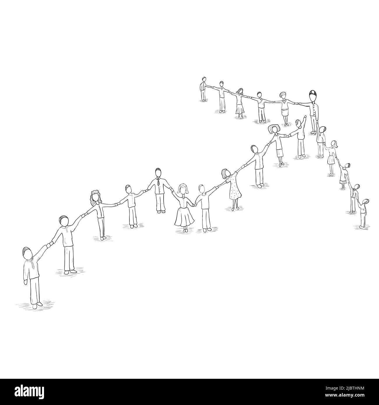 Freccia del diagramma delle persone che sale. Illustrazione vettoriale. Illustrazione Vettoriale