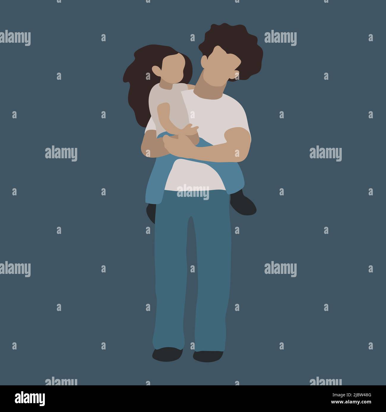 padre e figlia clip art Illustrazione Vettoriale