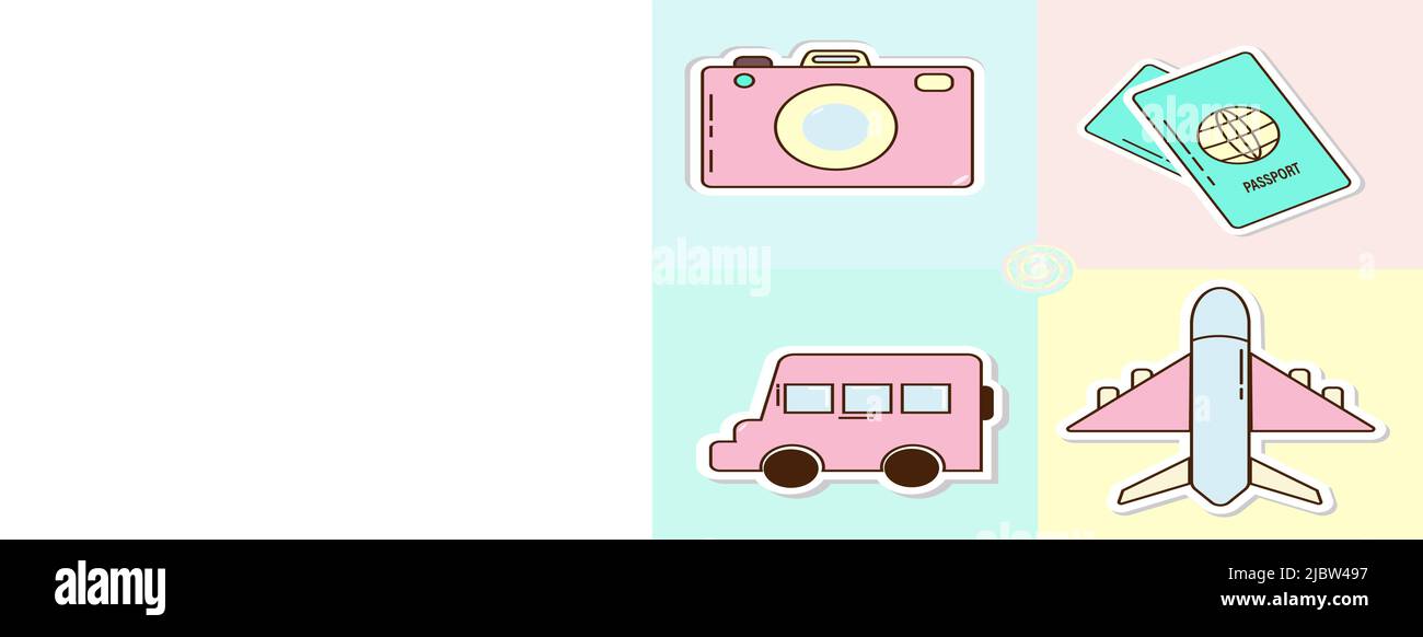 Icona set da viaggio Illustrazione Vettoriale