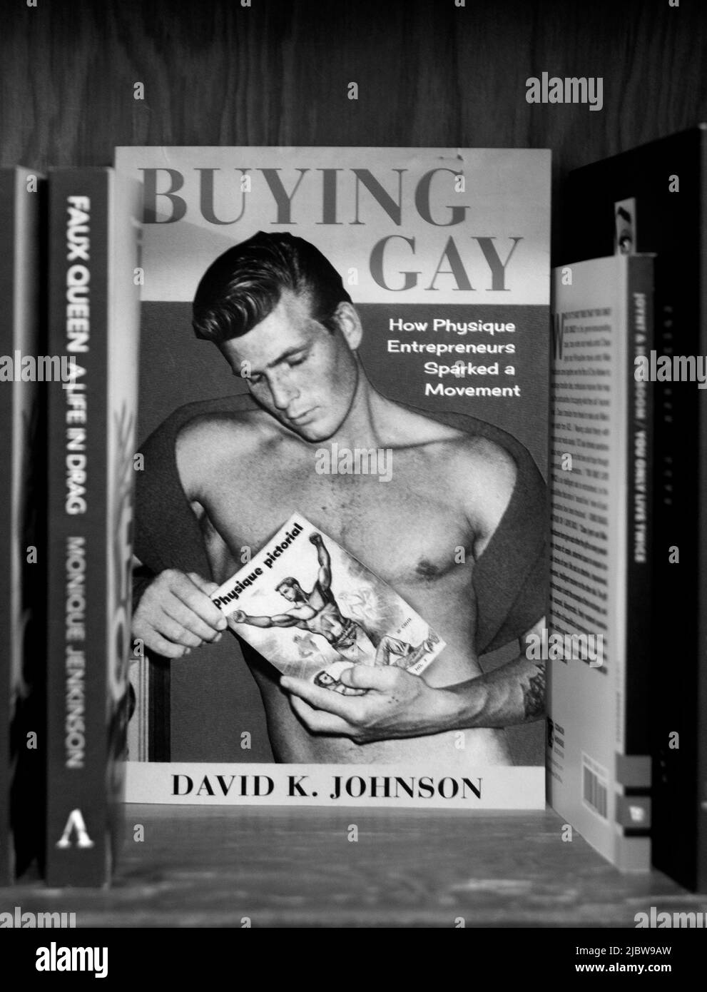 Un boo con un soggetto di omosessualità per la vendita al punto di riferimento City Lights Booksellers negozio a San Francisco, California. Foto Stock