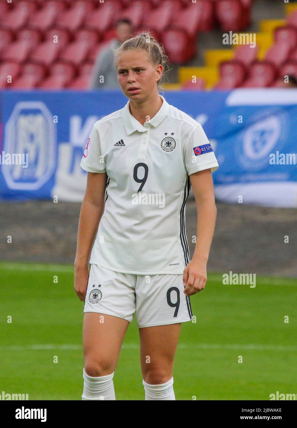 UEFA European Women's Under-19 Championship 2017 Final Tournament. 11 agosto 2017 Germania 2 Spagna 0 a Shamrock Park Portadown. Germania Women's International calciatore Klara Buhl Germania (9). Foto Stock