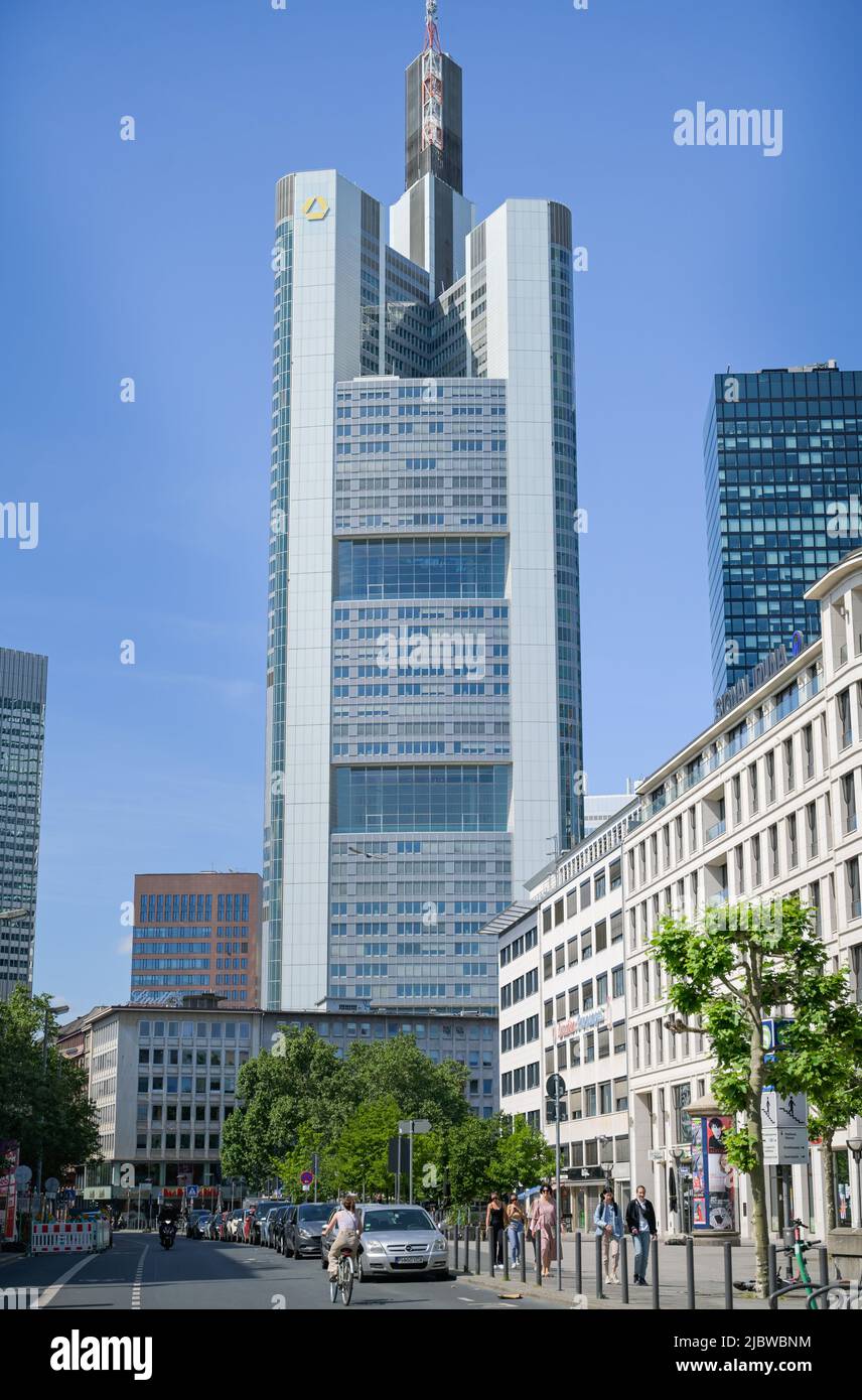 Commerzbank Hochhaus, Zentrale, Kaiserplatz, Francoforte sul meno, Hessen, Germania Foto Stock
