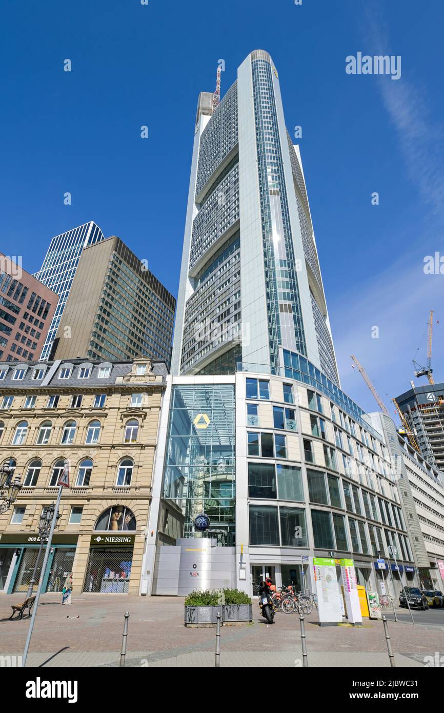 Commerzbank Hochhaus, Zentrale, Kaiserplatz, Francoforte sul meno, Hessen, Germania Foto Stock