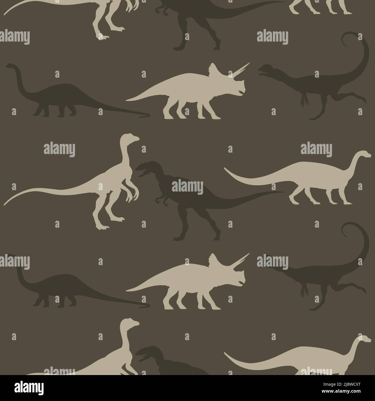 Le labbra baciano le labbra. Due amanti, illustrazione vettoriale in stile piatto, cartoon — illustrazione vettoriale. Camouflage senza cuciture con dinosauri. Illustrazione Vettoriale