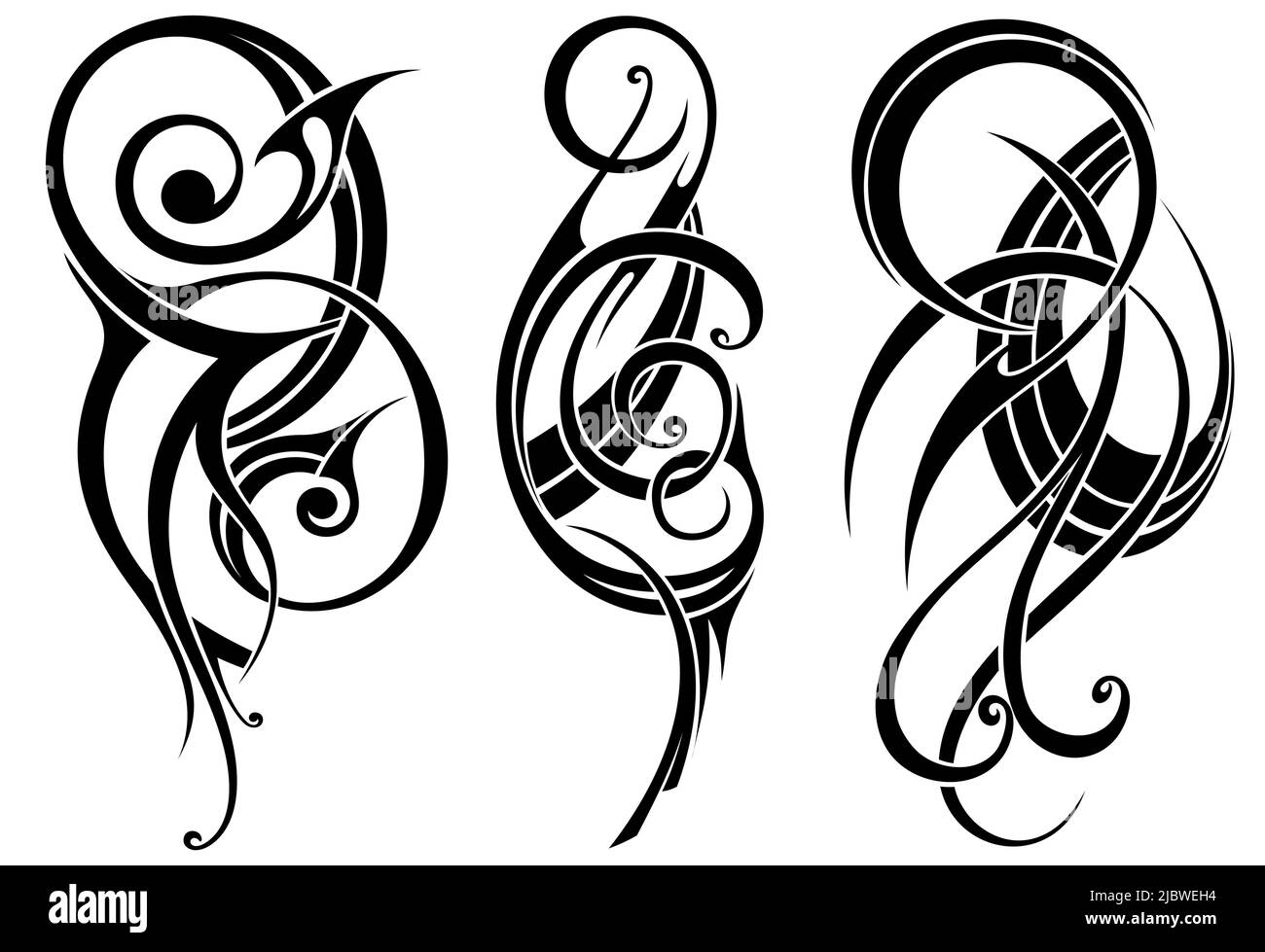 Elementi motivo tribale per gli uomini tatuaggio destra e sinistra e spalle, art deco idea tatuaggi design corpo. Elementi di design tribali ornamento sulle braccia Illustrazione Vettoriale
