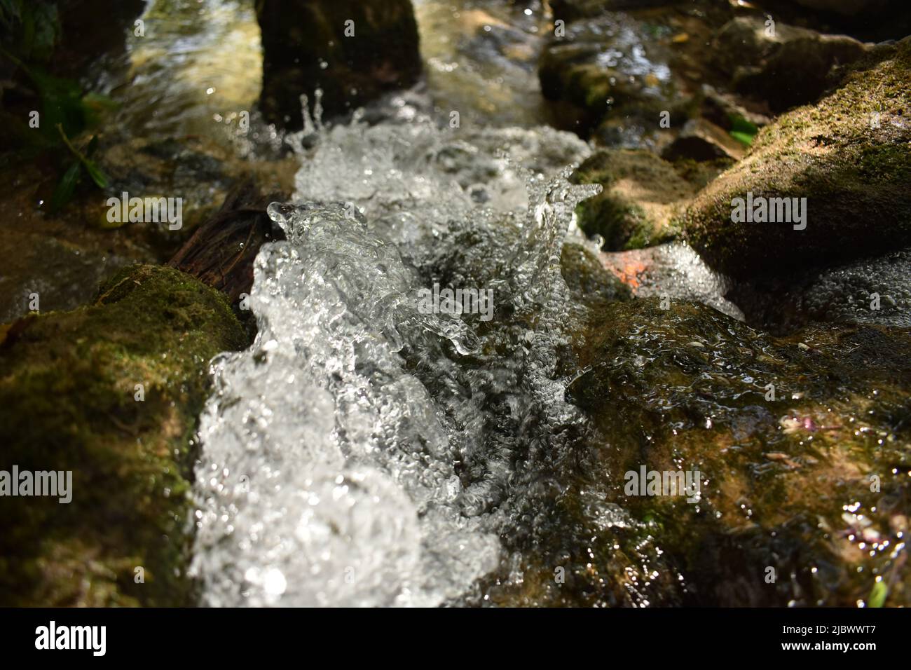 eliminare il flusso d'acqua e le goccioline Foto Stock