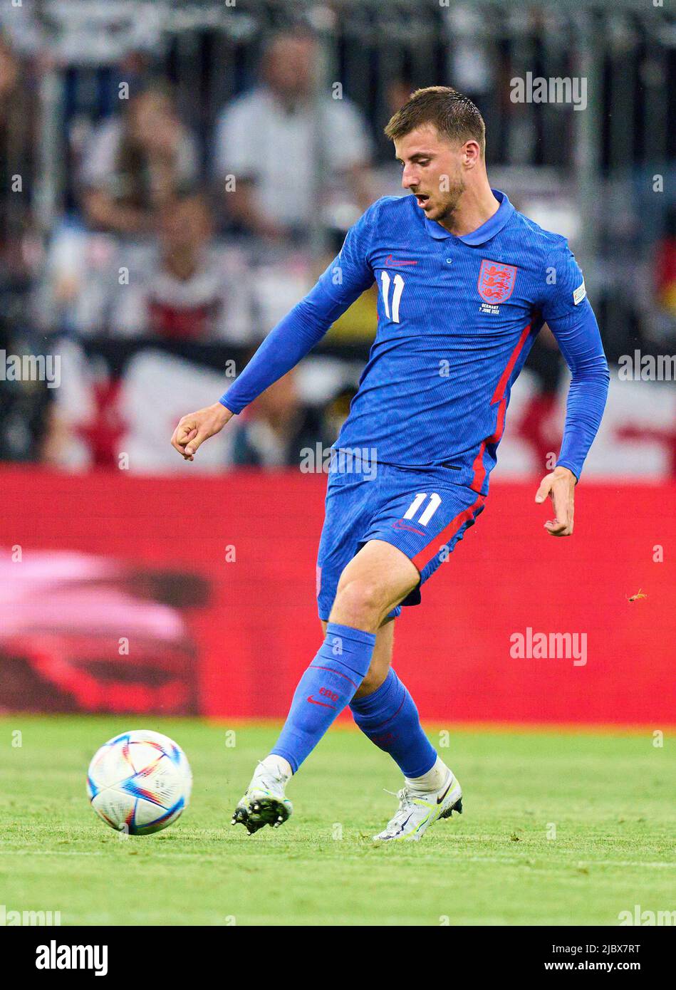 Mason Mount, Inghilterra 11 nella UEFA Nations League 2022 07 partita GERMANIA - INGHILTERRA 1-1 nella stagione 2022/2023 giugno 2022 a Monaco di Baviera, Germania. © Peter Schatz / Alamy Live News Foto Stock