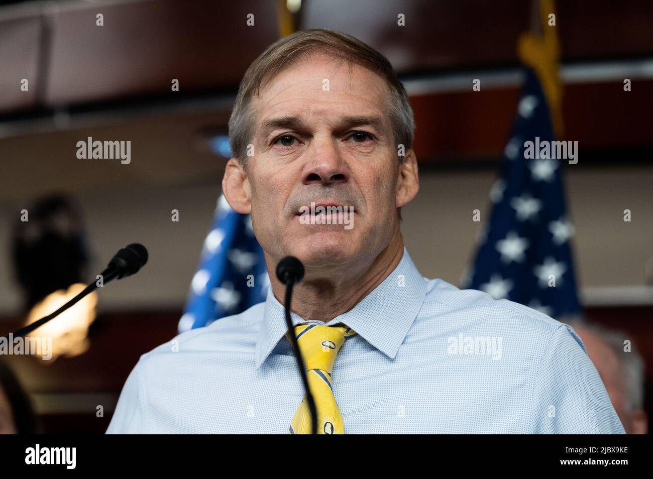 Washington, Stati Uniti. 08th giugno 2022. Il rappresentante degli Stati Uniti Jim Jordan (R-OH) parla ad una conferenza stampa del Caucus repubblicano della Camera. Credit: SOPA Images Limited/Alamy Live News Foto Stock