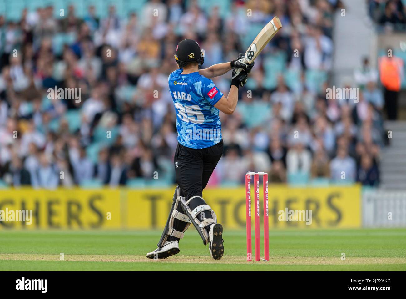 LONDRA, REGNO UNITO. 08th Giu, 2022. Durante Vitality Blast - Surry vs Sussex Sharks al Kia Oval Cricket Ground mercoledì 08 giugno 2022 a LONDRA INGHILTERRA. Credit: Taka G Wu/Alamy Live News Foto Stock