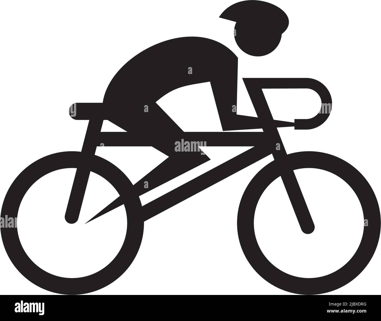 Modello di illustrazione vettoriale ispirazione logo icona bicicletta Illustrazione Vettoriale