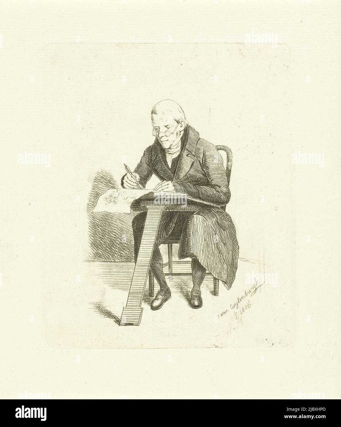 Pittore di segni, tipografo: Johannes van Cuylenburgh, Olanda, 1815, carta, incisione, a 130 mm x l 106 mm Foto Stock
