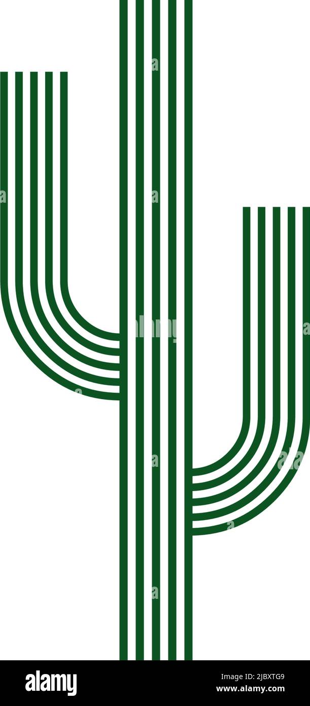 Modello vettoriale di ispirazione per il logo Cactus Illustrazione Vettoriale