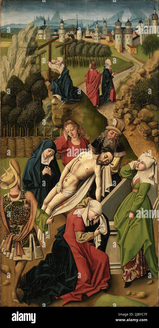 Entombment di Cristo da parte di un artista belga del 15th secolo Foto Stock