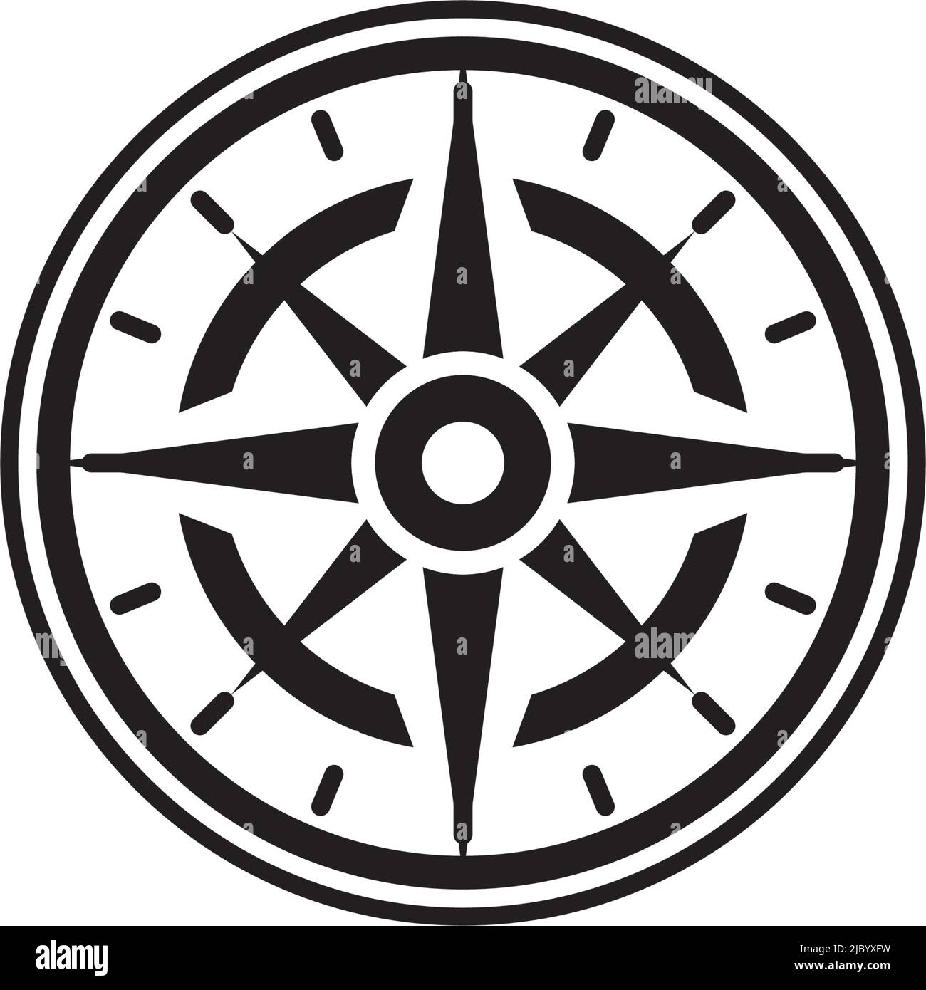 Modello di illustrazione vettoriale del logo dell'icona della bussola Illustrazione Vettoriale