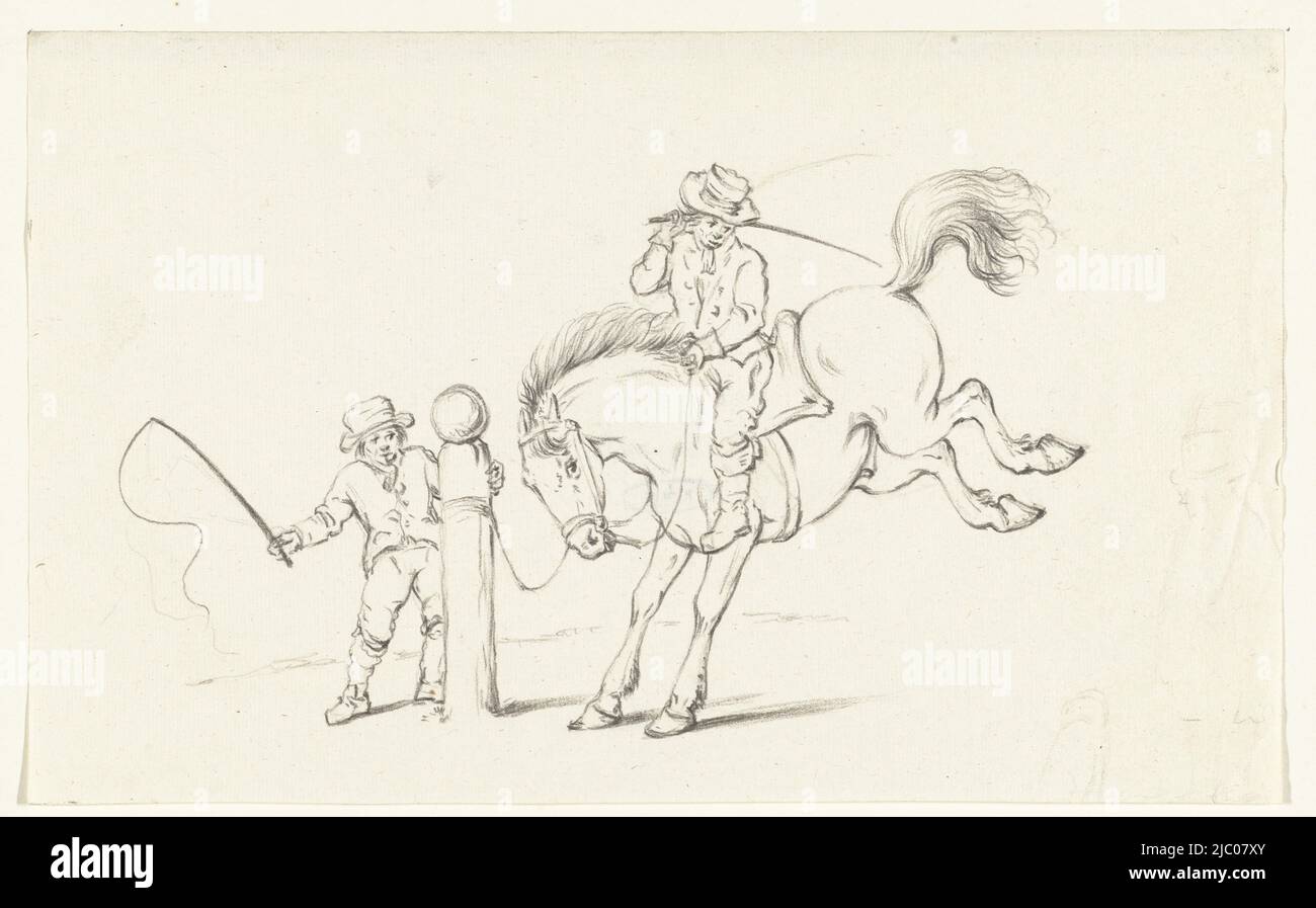 A cavallo, disegnatore: Jean Bernard, 1775 - 1833, carta, h 167 mm x l 270 mm Foto Stock