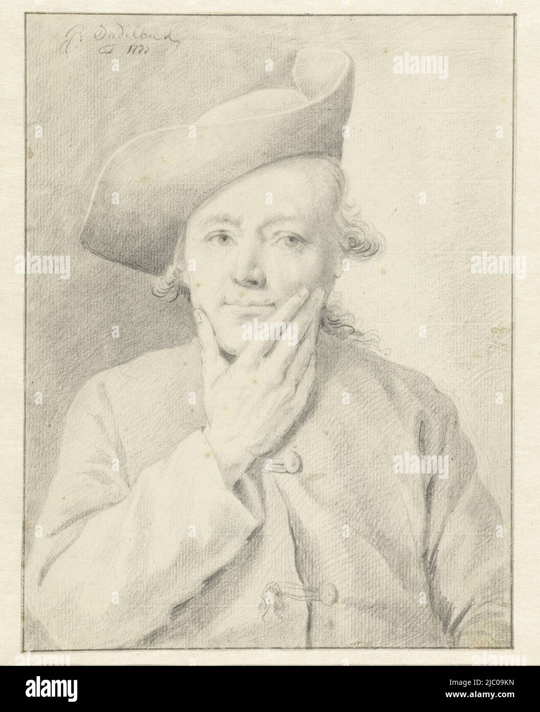 Mansbuste, disegnatore: Gerrit Dadelbeek, 1777, carta, h 244 mm x l 188 mm Foto Stock